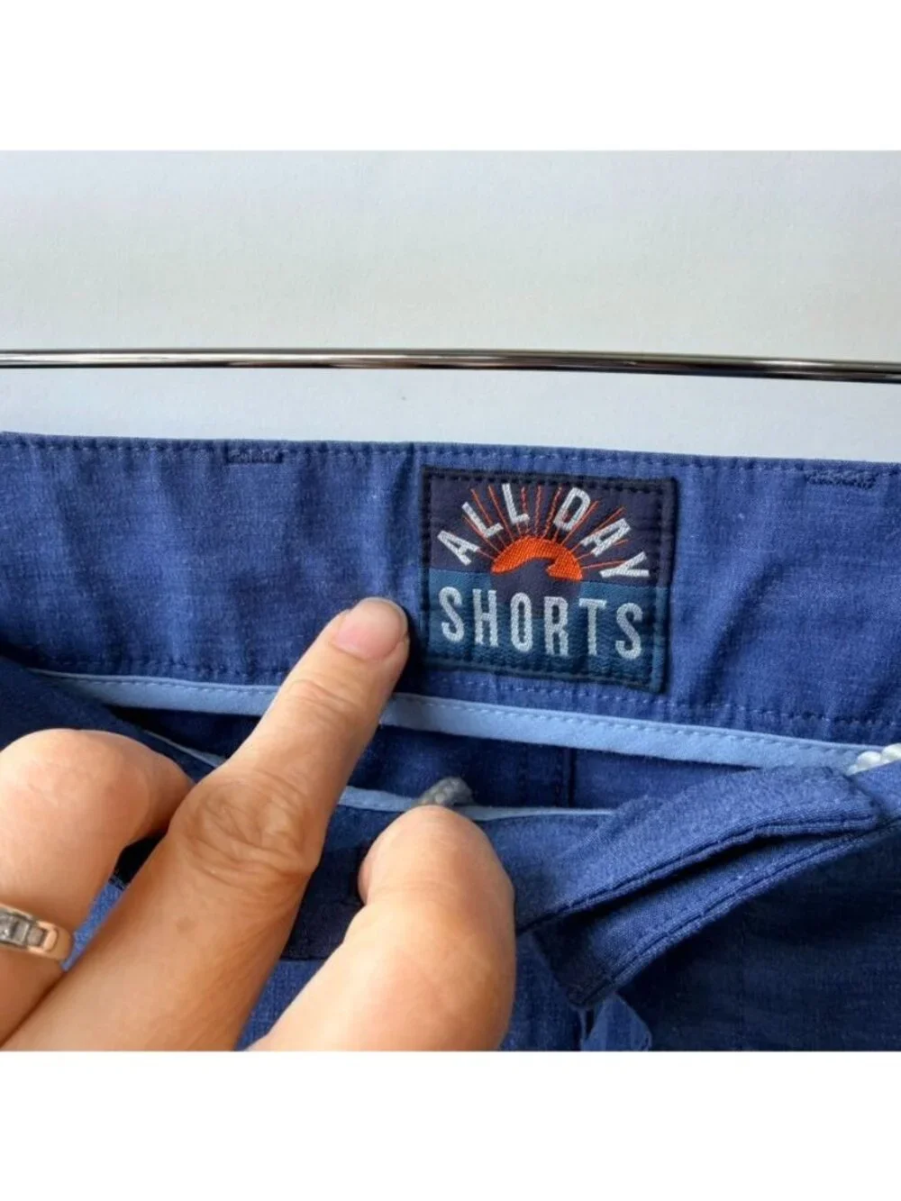 Faherty All Day Shorts Blue Performance Stretch Men's Size 34 H78